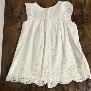 Zara White Embroidered Kids Dress
